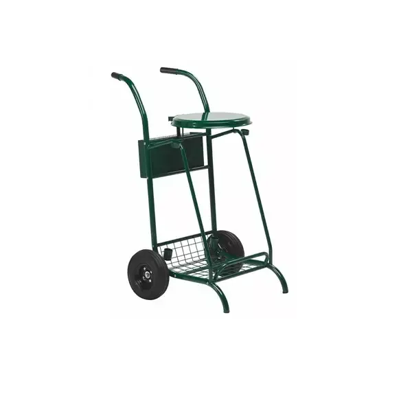Chariot de voirie porte poubelle Rossignol 110 Litres avec couvercle Roues pneumatiques