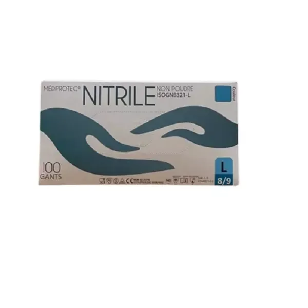 GANT NITRILE BLEU NON POUDRE LARGE (8/9)