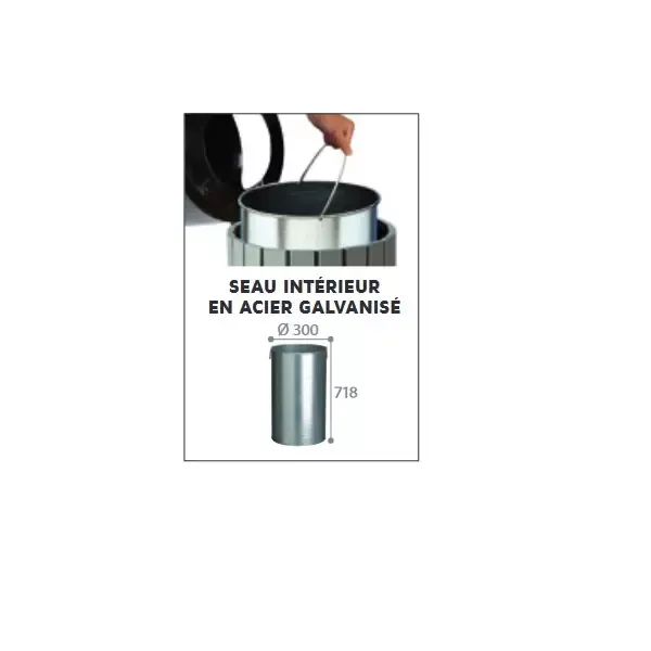POUBELLE ECOLOGIQUE EXTERIEURE ZENO ETIK 60 L BLEU Rossignol – Image 3