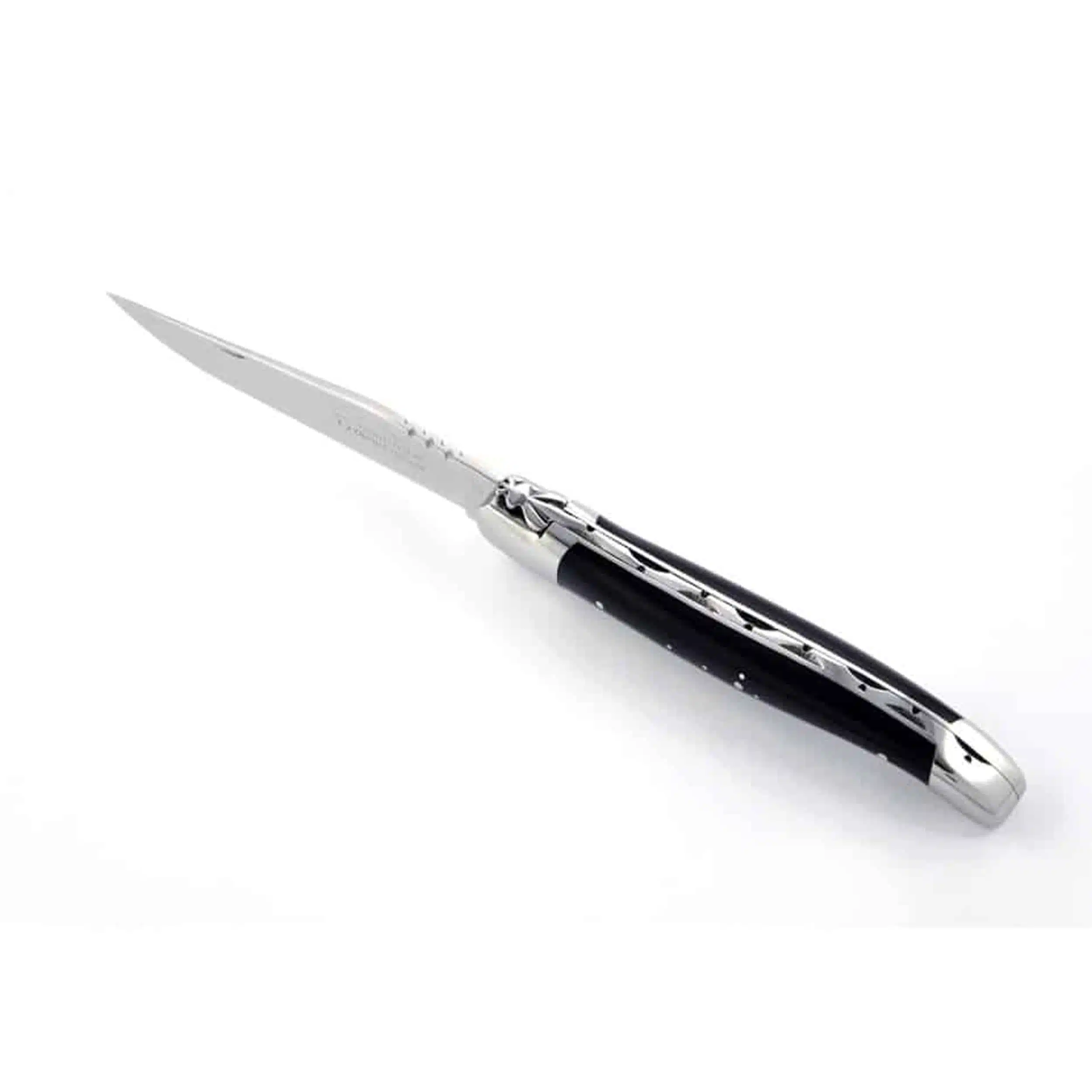 Couteau laguiole pliant, 12 cm, mitres inox, manche pointe de corne – Made in France – Image 4