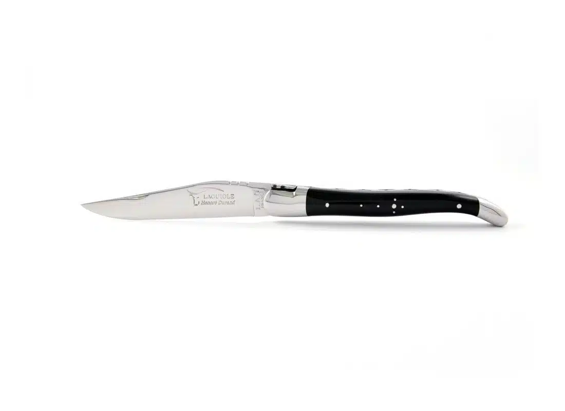 Couteau laguiole pliant, 12 cm, mitres inox, manche pointe de corne – Made in France – Image 3