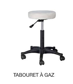 Tabouret rond blanc piètement étoile noir