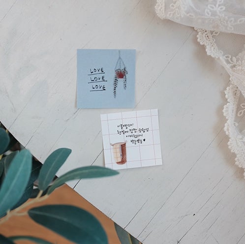 Duo de sticky notes carreaux + bleu – Image 3