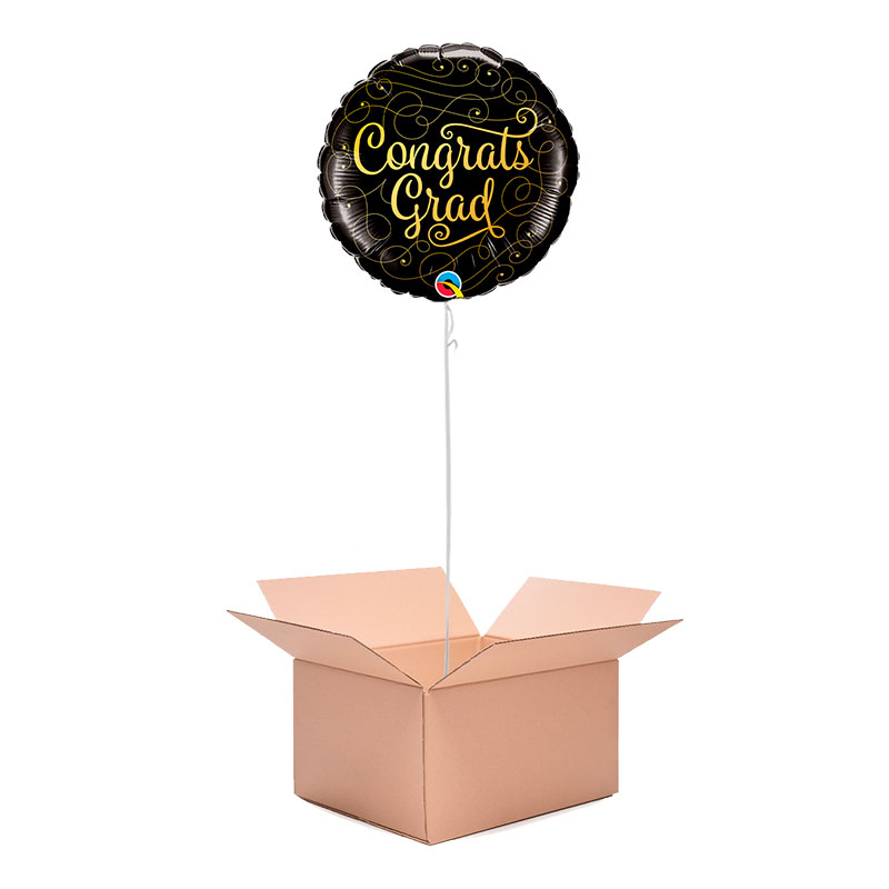 Ballon Congrats Grad Noir & Or