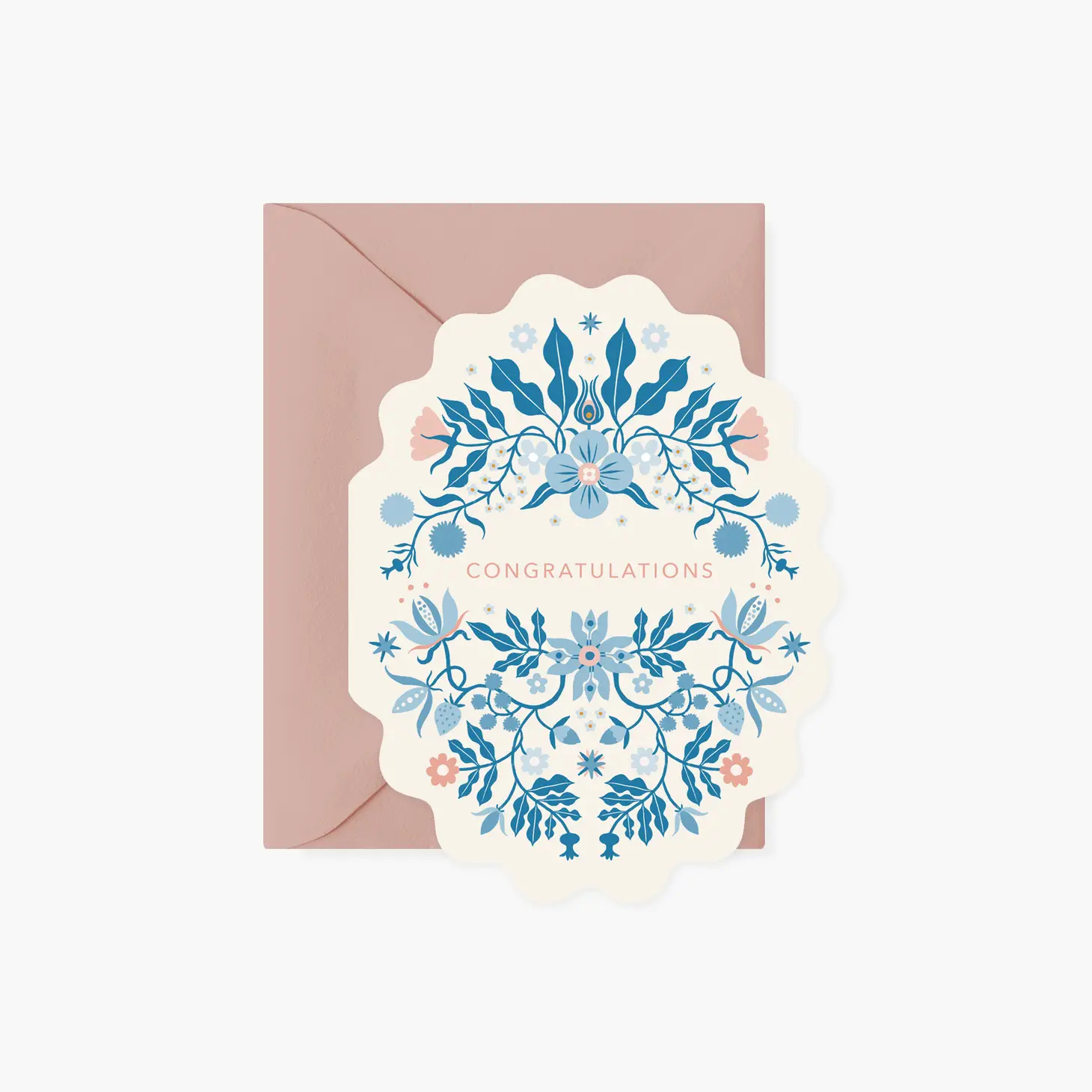 Carte Congratulations Fleurs Bleues
